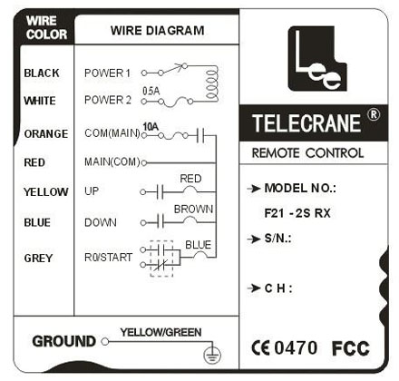 Схема соединения Telecrane 21-2S